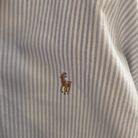 Ralph Lauren Blake Blue and White Striped Cotton button Shirt XXL - Picture 3 of 8